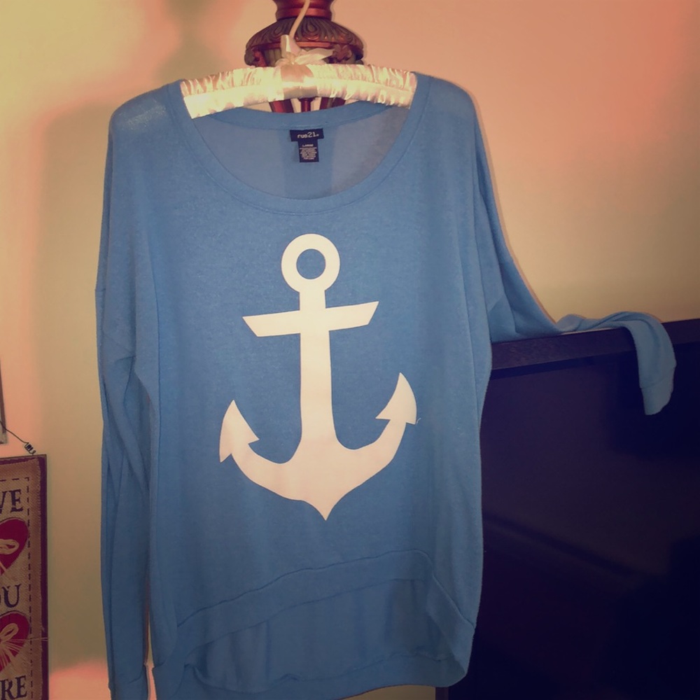 Light blue, long sleeve , Anchor shirt